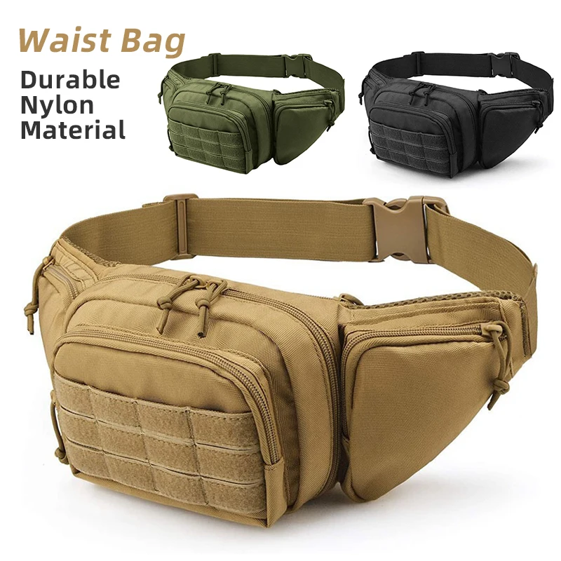 

Многофункциональная поясная сумка для улицы, нейлоновая сумка для пешего туризма, сумка для мобильного телефона, мужская спортивная водонепроницаемая сумка большой емкости Molle EDC