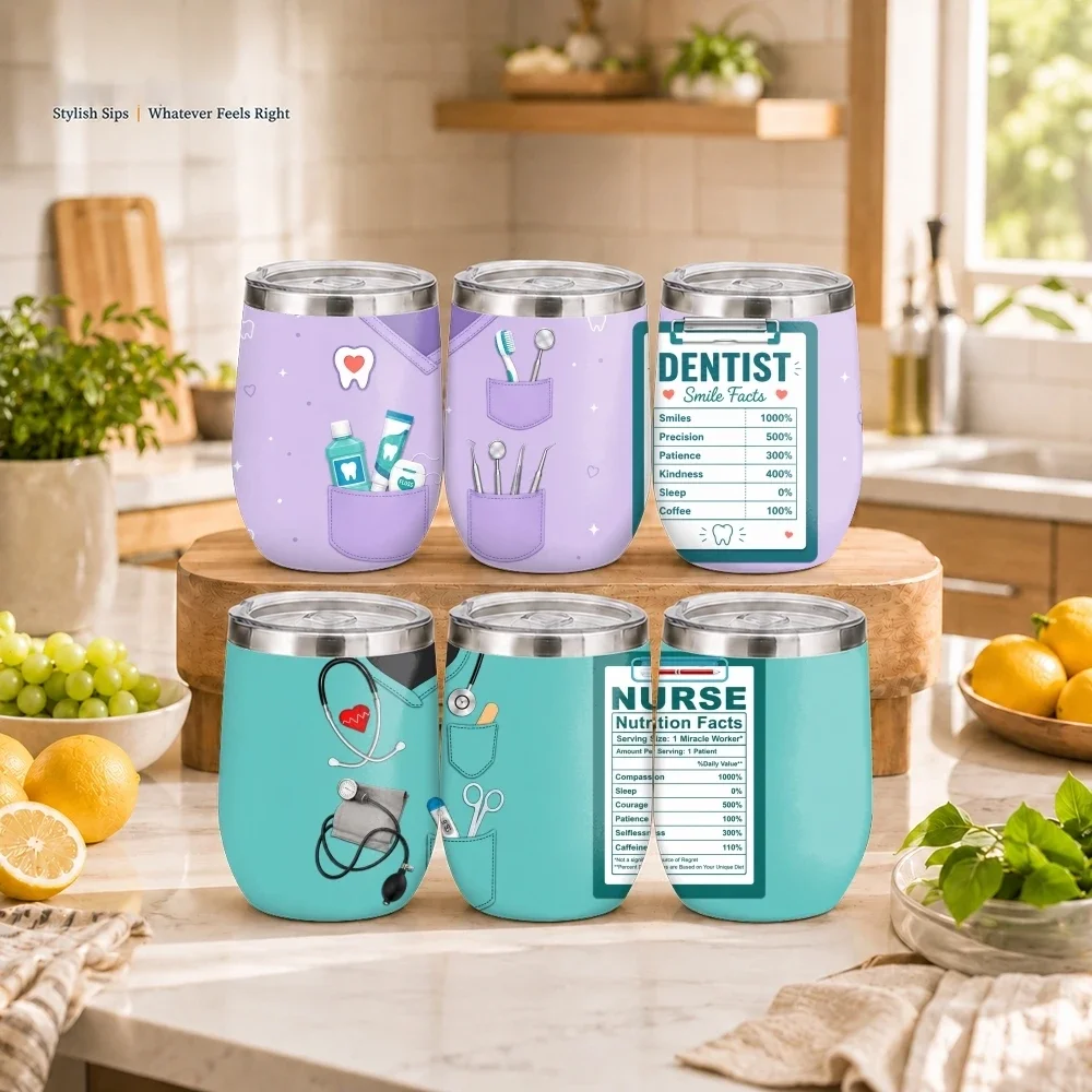 Dentist Nutrition Facts Vacuum Flasks 12oz Insulated Stainless Steel Mug with Lid Double Wall Vacuum Drink Coffee Cup Tumbler