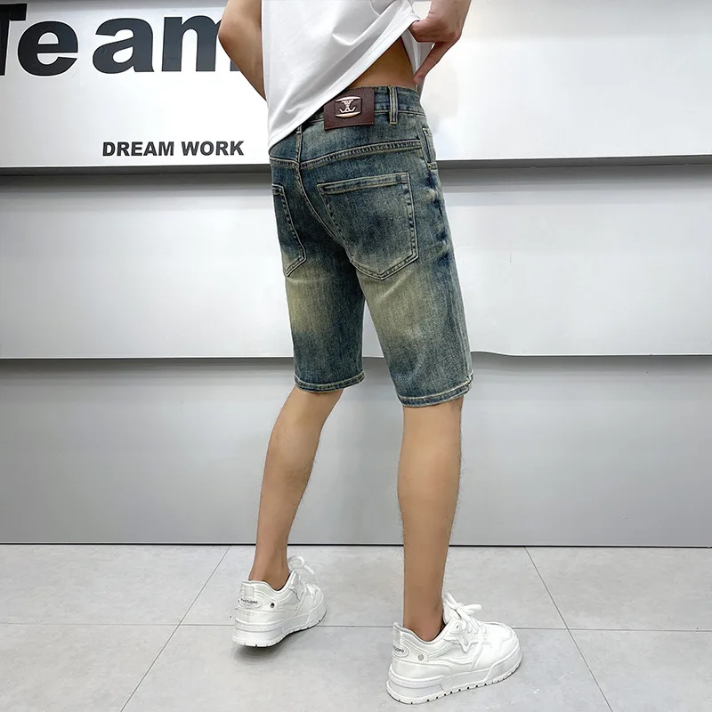 High Quality Denim Shorts Men's Affordable Luxury Fashion Korean Classic Nostalgic Retro Slim Straight Summer Pirate Shorts