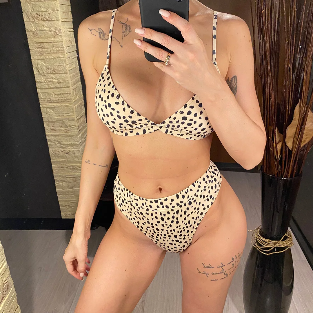 S - XXL, Bikini mit Leopardenmuster, hoher Bund, Damen-Badeanzug, dreiteiliges Bikini-Set, Badebekleidung, Badeanzug, Modell V2805SW. – Detail 13