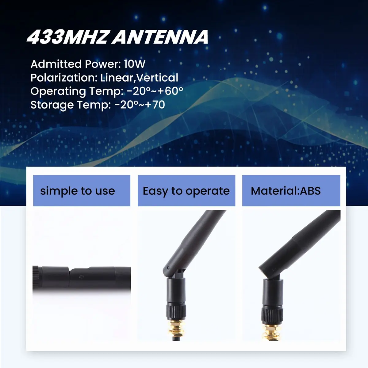A86G NEW 433Mhz Antenna 3Dbi GSM RP-SMA Plug Rubber Waterproof Lorawan Antenna + IPX to SMA Small Cable Extension - view 6