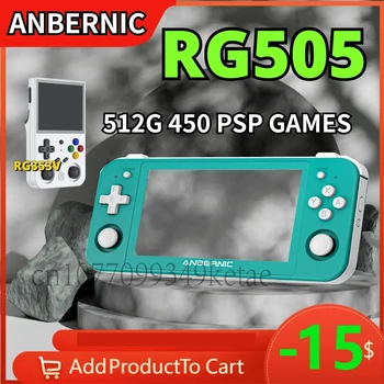 ANBERNIC RG505 RG353V Handheld Game Console Android 12 System Unisoc Tiger T618 Hall Joyctick Gifts PSP with OLED Touch Screen