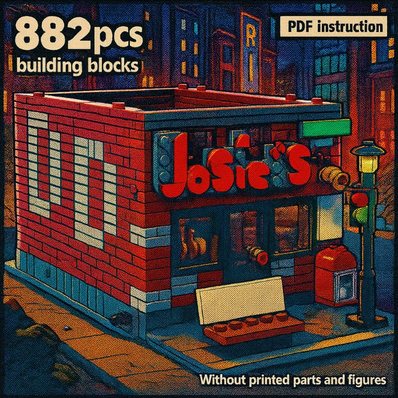 

Кирпичи DIY Сборка Модульный городской бар Строительные блоки Набор Архитектурная модель Коллекция Развивающие игрушки Подарок