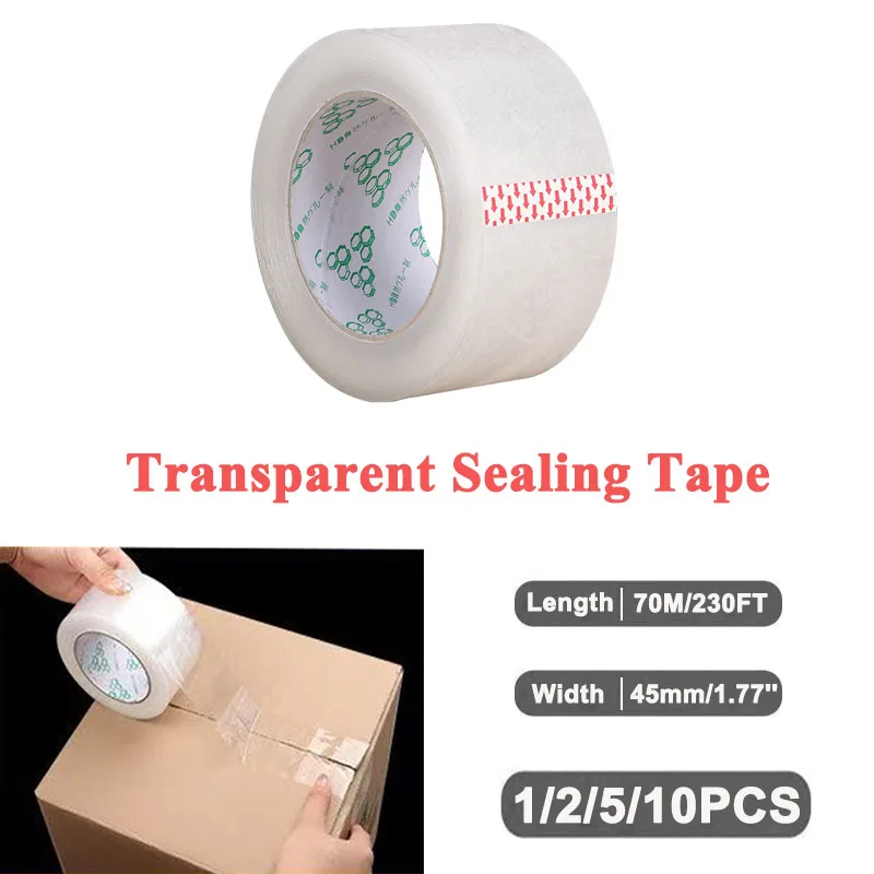 

45mm*70M 1/2/5/10 Rolls High Quality High Transparent Sealing Packing Tape Express Logistics Packing Sealing Tape