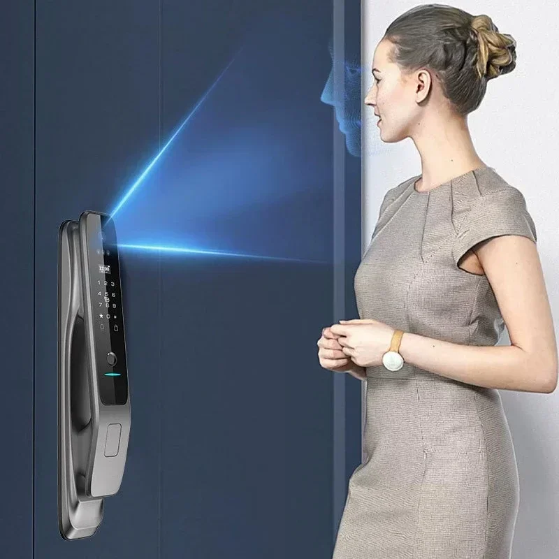 TUYA  3D Facial Recognition Fingerprint Smart Door Lock Wifi APP Remote Control Home Electronic Password Door Lock