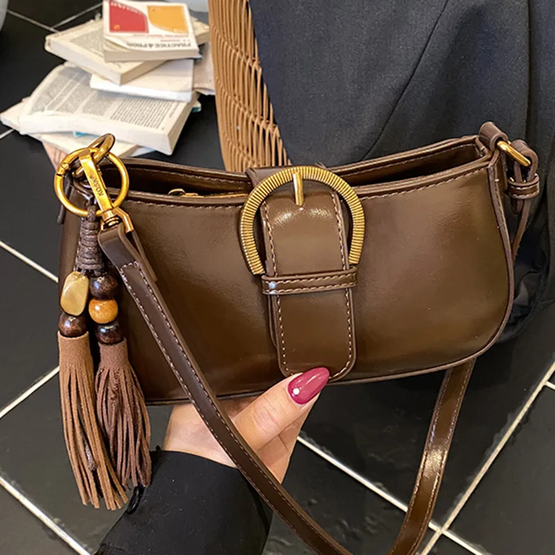

2025 Vintage Underarm Purse for Women, Genuine Leather Multi-way Shoulder Crossbody Bag, Retro Chic Mini Bag for Dating