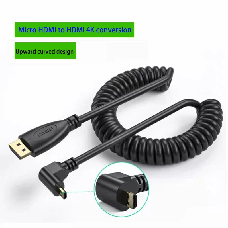 

HDMI DSLR Camera Monitor Expandable Spring Short Cable FOR HDMI High Definition Cable Bend Mini HDMI to Standard HDMI Connector