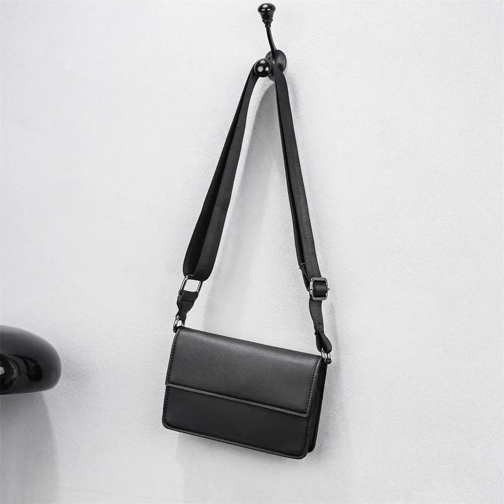 

Simple Pu Men's Messenger Bag Black Large Capacity Male Crossbody Bag Casual Multi Functional Rectangular Shoulder Bag Daily