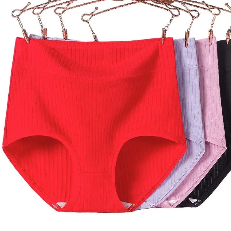 

1Pcs Cotton Women Panties Lady Plus Size Underwear Large Size High Waist Briefs Breathable Solid Color Female Lingerie Underwear