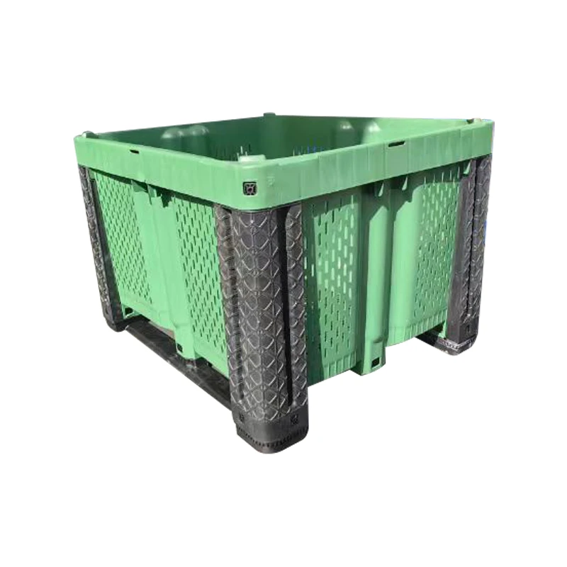 Heavy Duty 640L Ventilated Rectangular Reusable Nestable Stackable Plastic Harvest Box for Agricultural Fruits and Vegetables