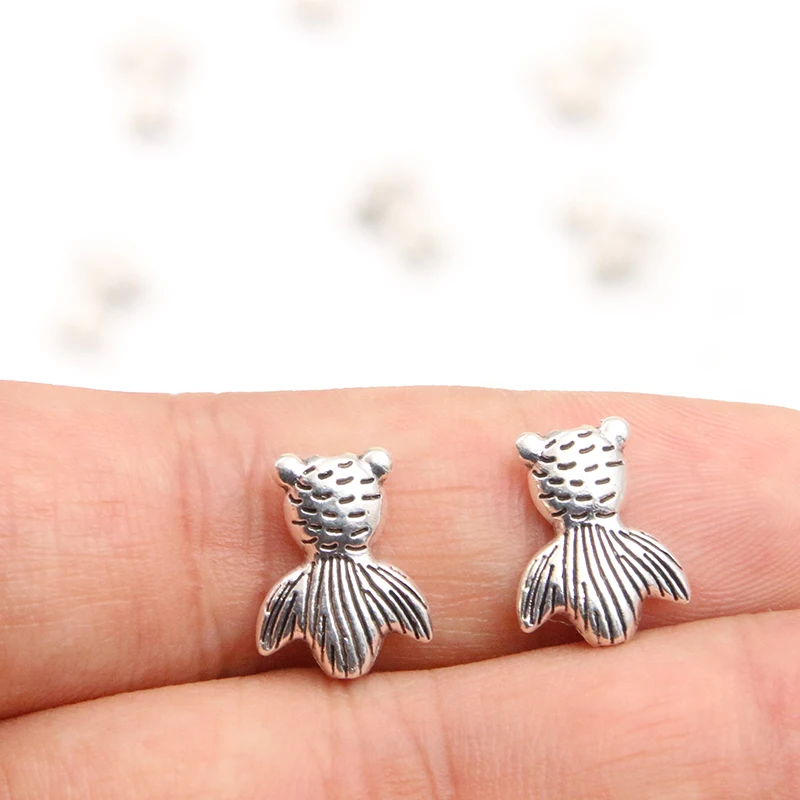 20 Pcs/Lot Antique Silver Plated Zinc Alloy fish Charms Pendants Handmade Decoration VintageFor Jewelry Making DIY Findings