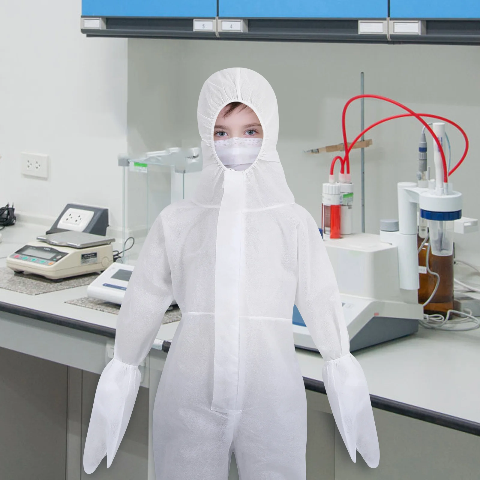 Protective Coverall Disposable Nonwoven One-Piece Hooded Safety Suit Outdoor Painting Cleaning Dust Protection With