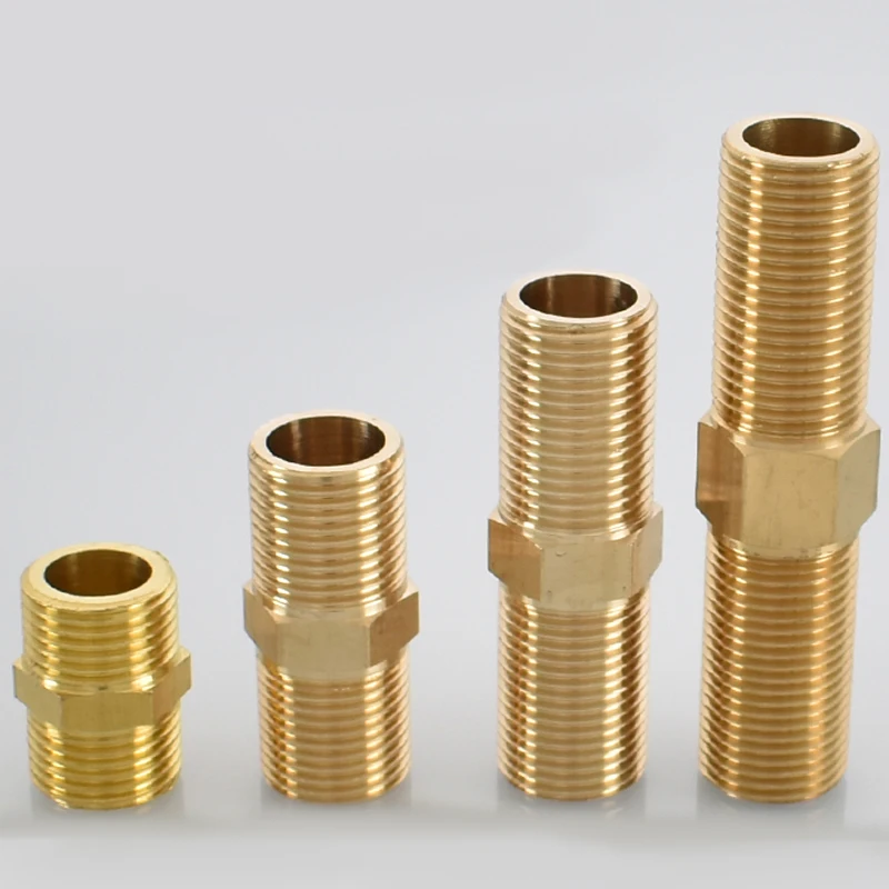 1/2" 3/4" 1" BSP Messing Fitting Rohr Außengewinde Sechskantnippel Gleich gerader Reduzierstück aus Kupfer