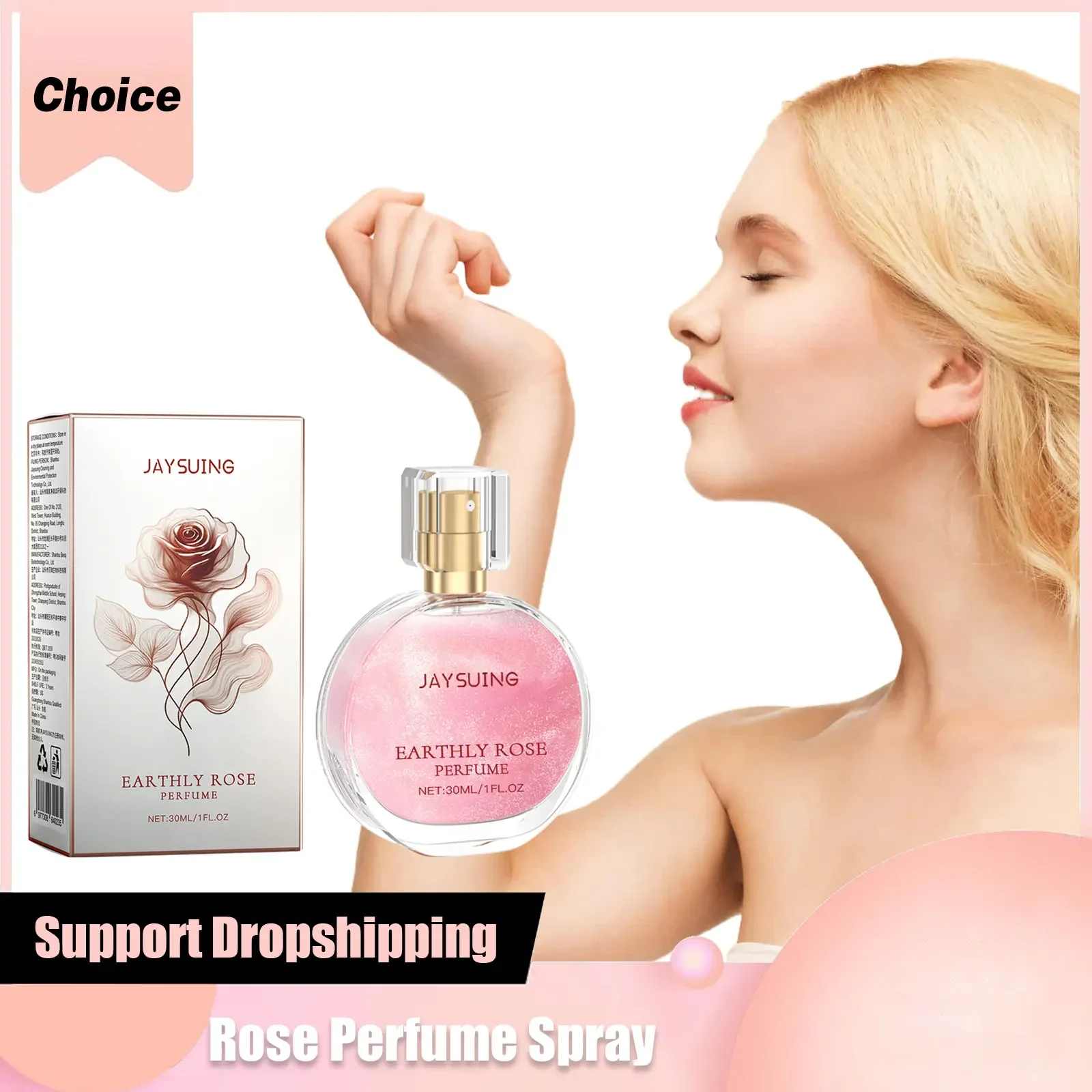 Parfum Wanita, semprotan badan aroma bunga mawar mempesona tahan lama melembabkan segar aroma deodoran kulit parfum pheromon