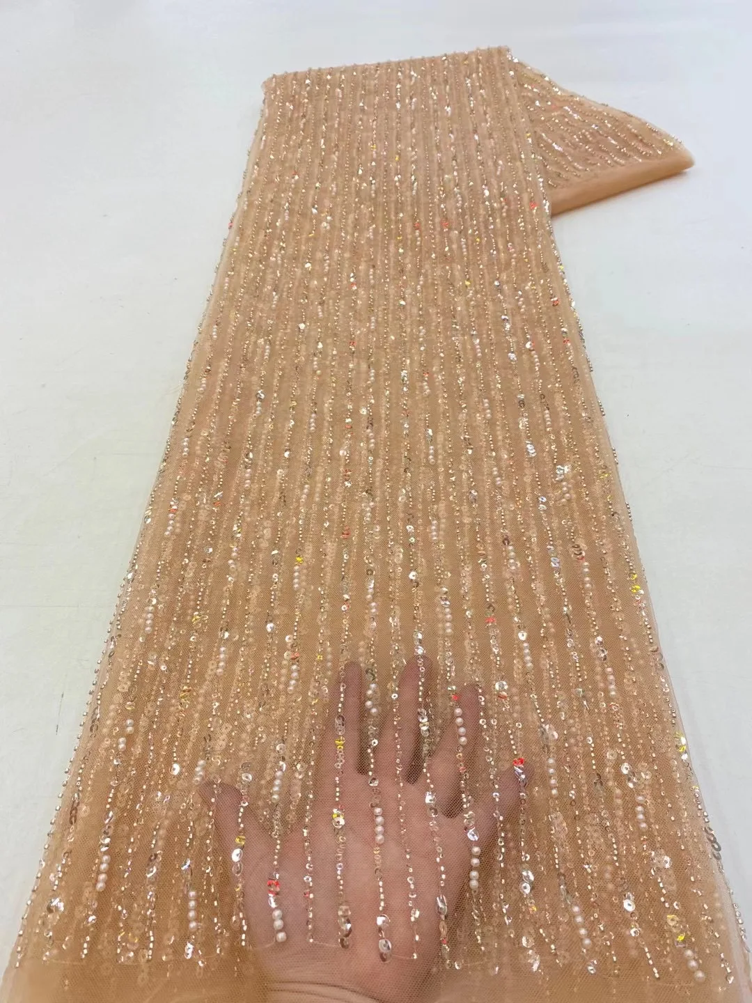 

High Quality French Tulle Lace Fabric African Sequins Net Embroidery Lace Fabric Nigerian For Women Wedding Party Dress Sew