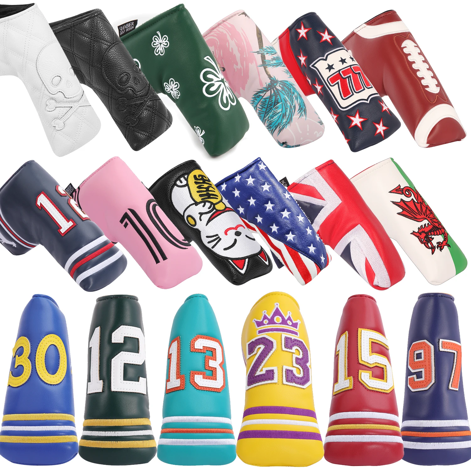 

Кожаный крутящийся красный #23 Сильный магнитный закрывающий чехол для головы клюшки