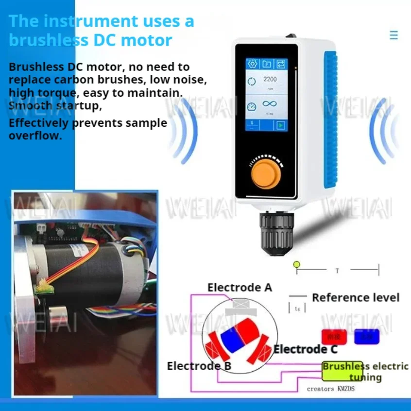 WEIAI agitateur aérien de laboratoire 20L 40L 60L émulsifiant de peinture cosmétique alimentaire homogénéisateur écran tactile LCD mélangeur aérien numérique