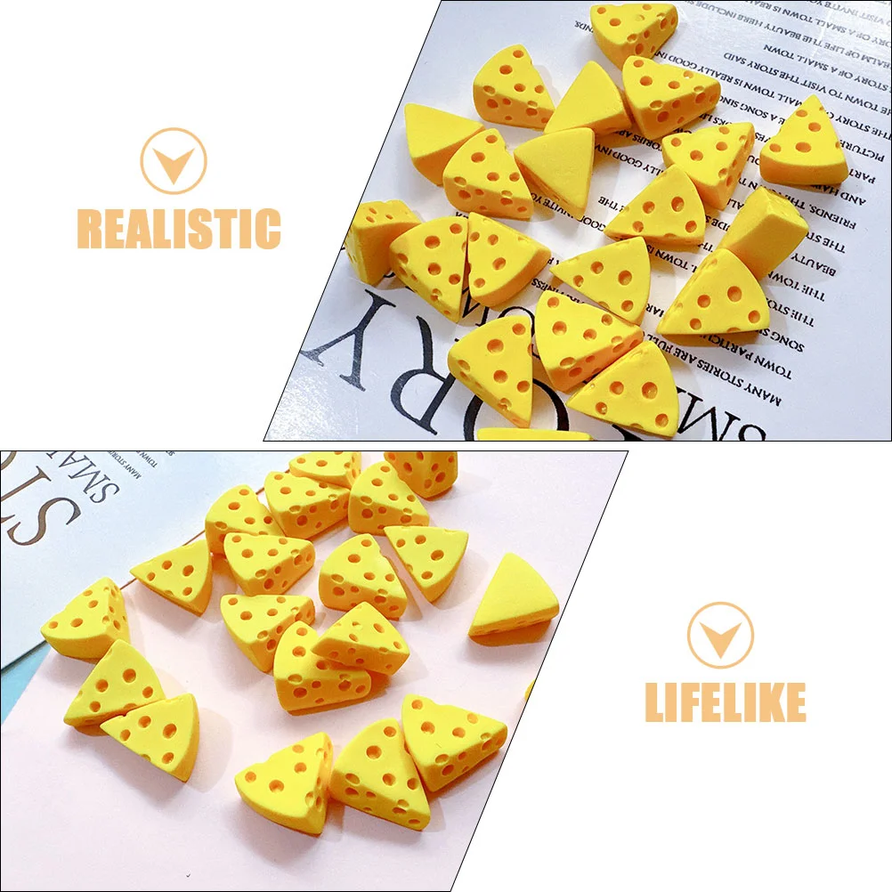 20 Pcs Cheese Model Toys Miniature Dessert Models Plastic Artificial Food Decor