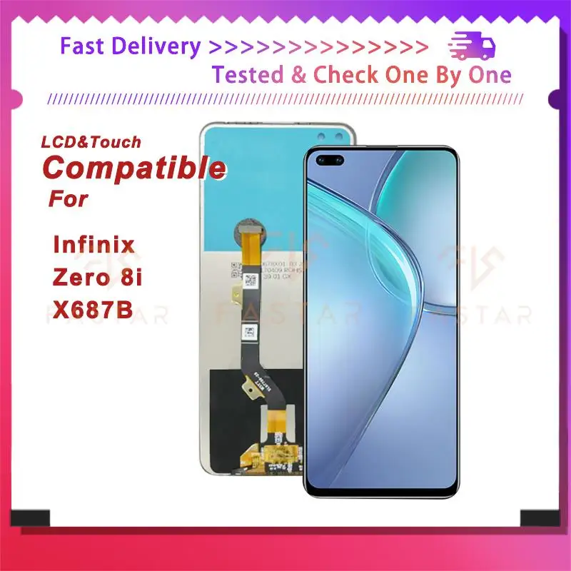 

X687B 6.85"Tested For Infinix Zero8i X687B LCD Display Touch Digitizer Assembly Replacement Phone Screen Infinix Zero 8i lcd