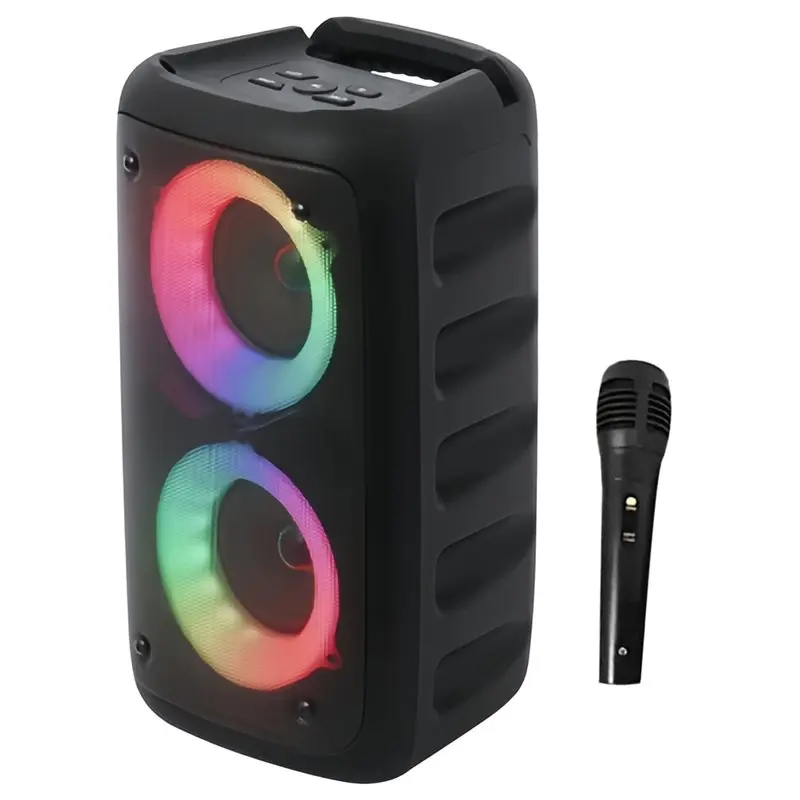 

ABJF-Karaoke Portable Wireless Bluetooth Speaker With Microphone Radio FM Subwoofer LED TWS Caixa De Som Machine Sound Box