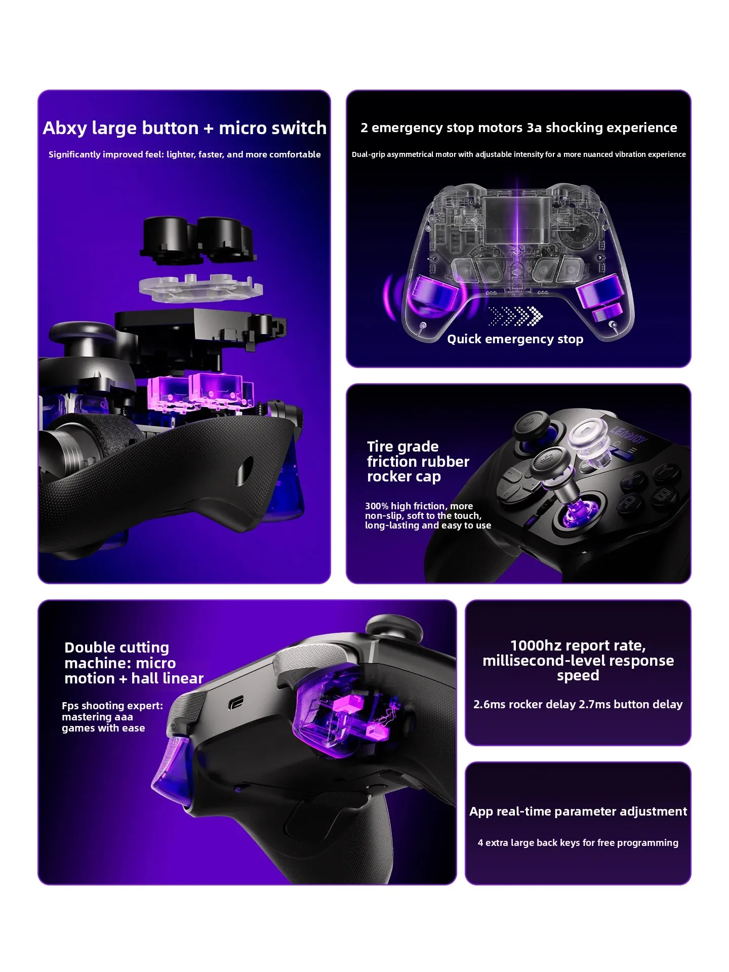 LeadJoy XENO PLUS Game Controller Motion Shooting TMR Joystick ABXY Micro Button Hall Linear Trigger Gamepad For Pc Witch2 FPS