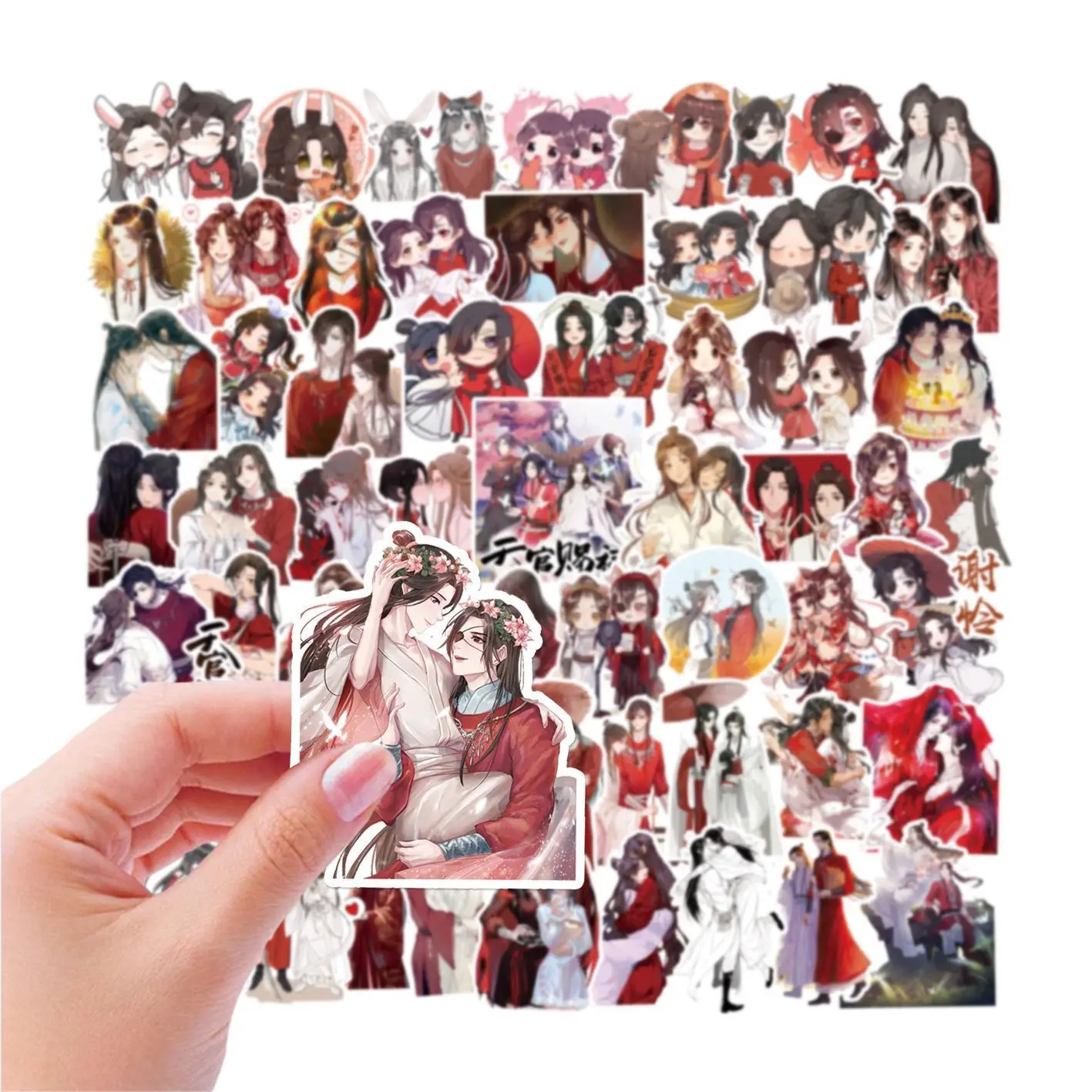 Anime Mo Dao Zu Shi Cute Sticker Scum Villain Self Saving System Tian Guan Ci Fu Hua Cheng Cosplay Label Sticker Kid Toy Decal