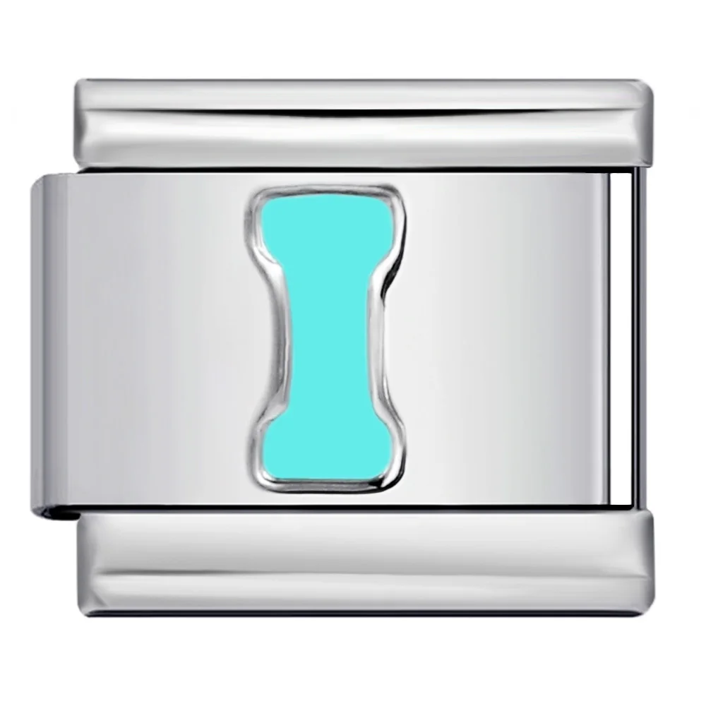 Einfache Grundierung Himmelblau 26 Englische Buchstaben A-Z Italienische Glieder Passend für 9mm Charms Edelstahl-Armbänder DIY Schmuck Geschenk – Detail 2