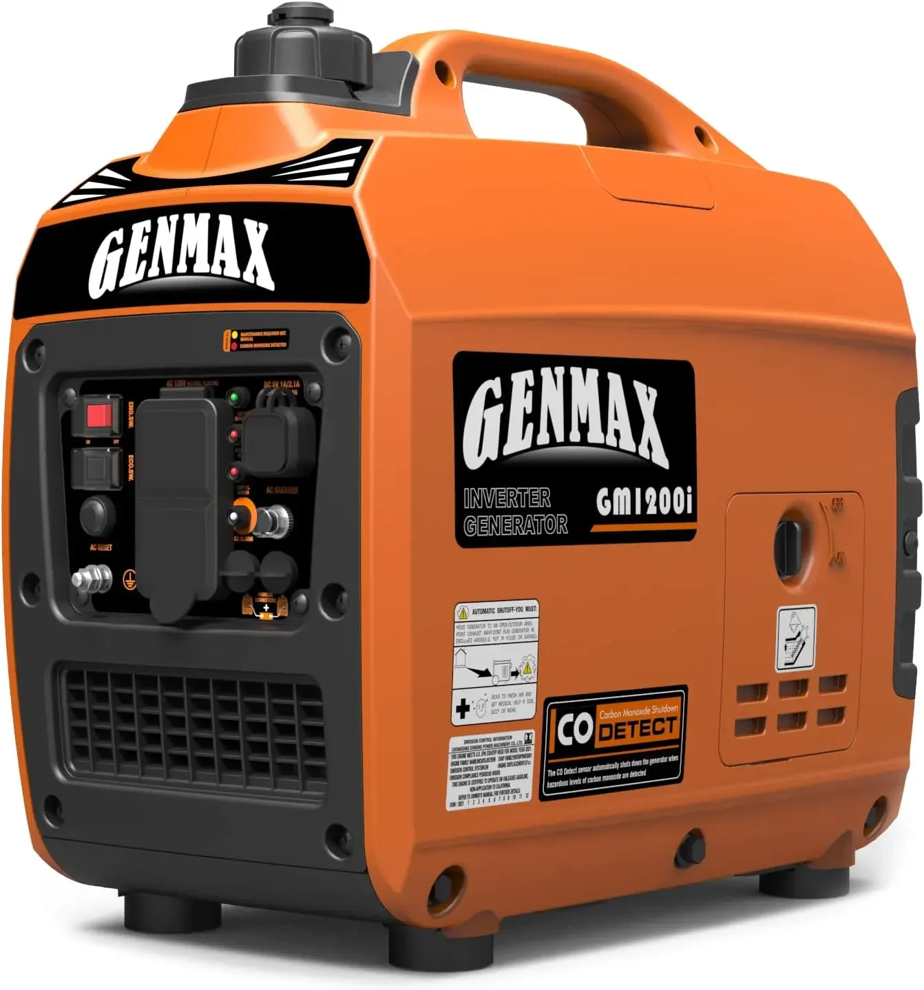 Portable Generator，1200W Ultra-Quiet Gas Engine, EPA Compliant, Eco-Mode Feature, Ultra Lightweight for Backup Home Use