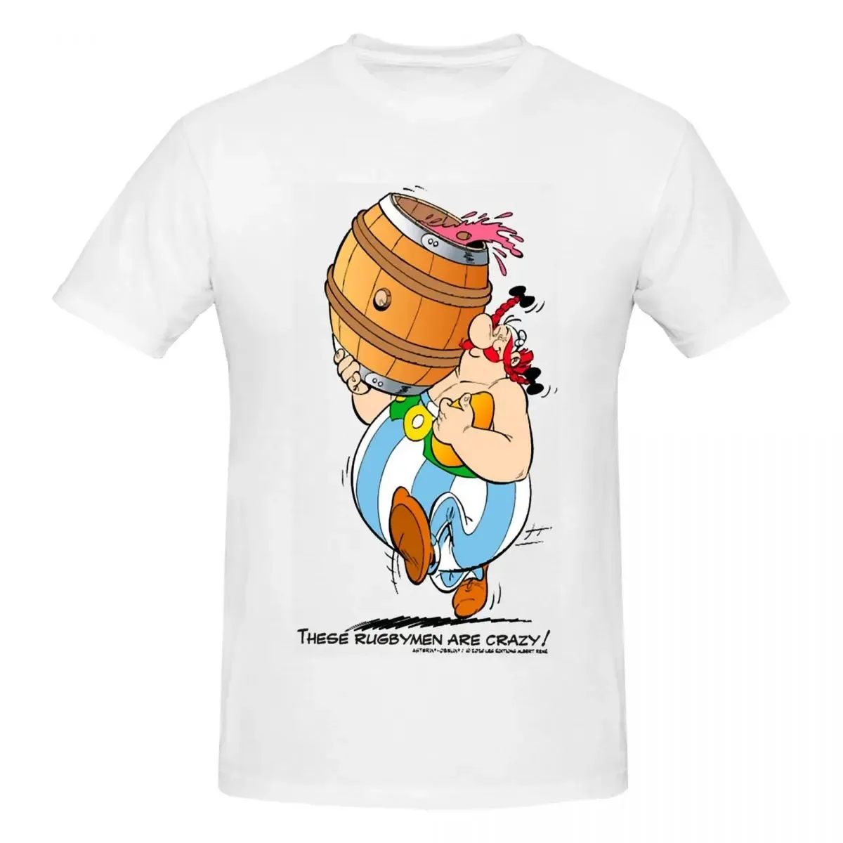 100% Cotton T Shirt Funny Asterix Obelix Men\'s T-Shirt Anime Crazy Tees Short Sleeve Women Tops Plus Size Clothes