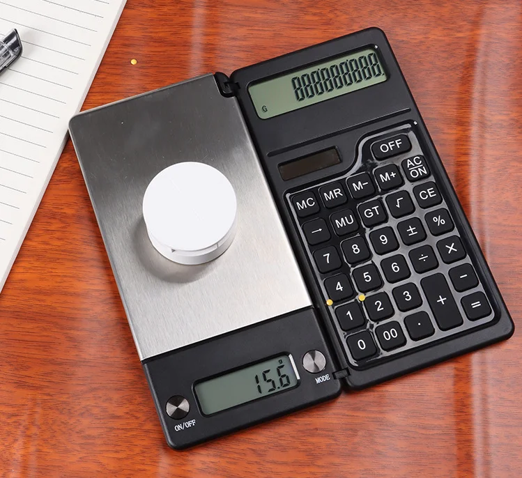 Báscula de joyería 2 en 1 bolsillo electrónico 1000g X 0,1g balanza Digital de joyería + calculadora con dígitos pantalla LCD