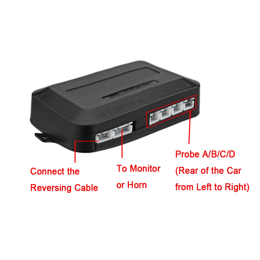 12V Car LED Parking Sensor Kit Reverse Backup Sensor Sound Alert Radar System Backup Radar Monitor Detector System 22mm 4 Probes