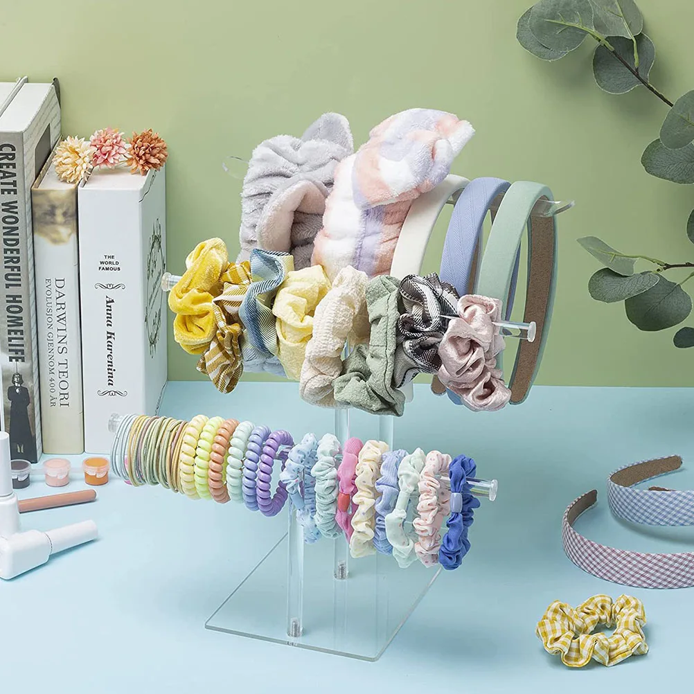 

Acrylic Jewelry Display Stand 3 Tier Necklace Bracelet Organizer Clear Transparent Headband Holder Storage Solution