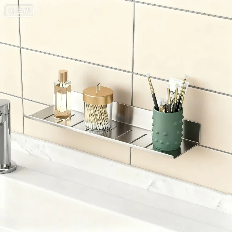 Stainless Steel Wall Storage Shelf Floating Shower Shelves Dryer Holder Display Stand Rack Home Organizer Bathroom Accessories