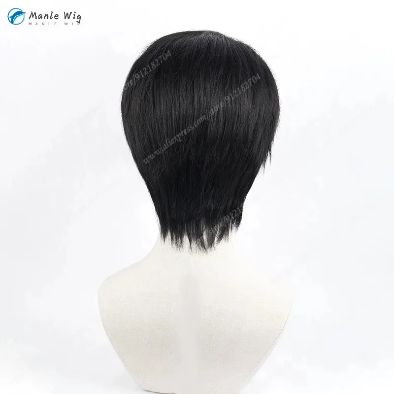 애니메이션 Yuuta 코스프레 30cm 짧은 검정색 Okkotsu Yuta 가발 내열성 합성 머리 할로윈 + 무료 가발 모자 vb. ;8jp; 'jjjk