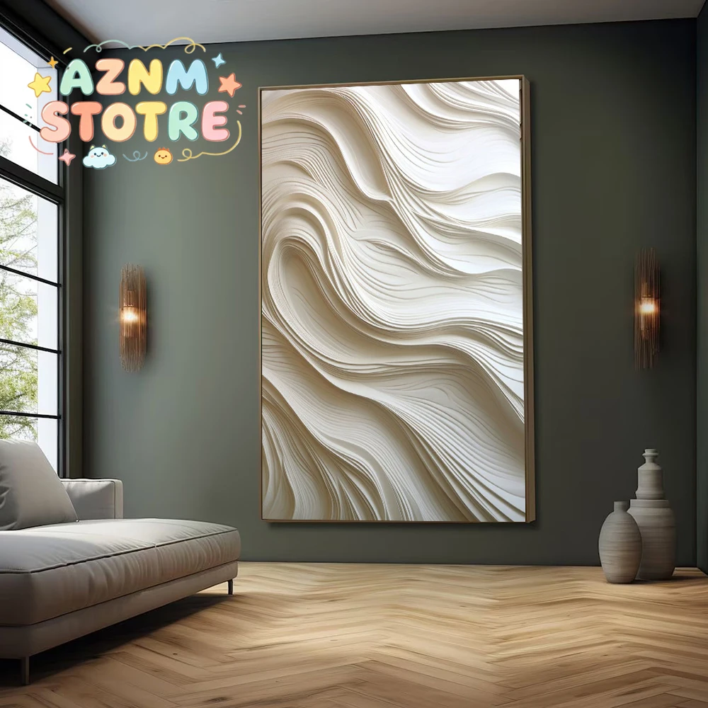 Abstract 3D Textured Canvas Painting 3D Vision Wall Art Minimalism Geometry Poster Print Office Living Room Modern Home Decor