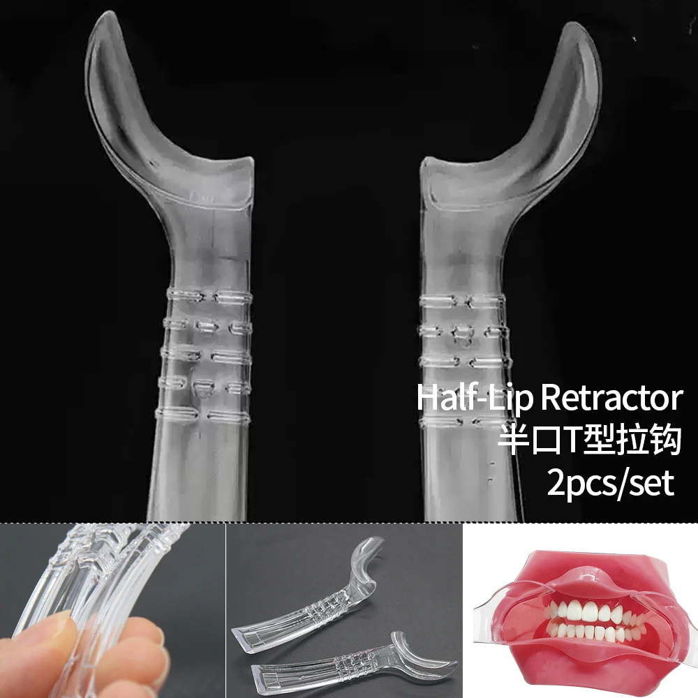 

2Pcs Dental Half Side Hook Lip Retractor Intraoral Supporting Device Mouth Opener Left And Right
