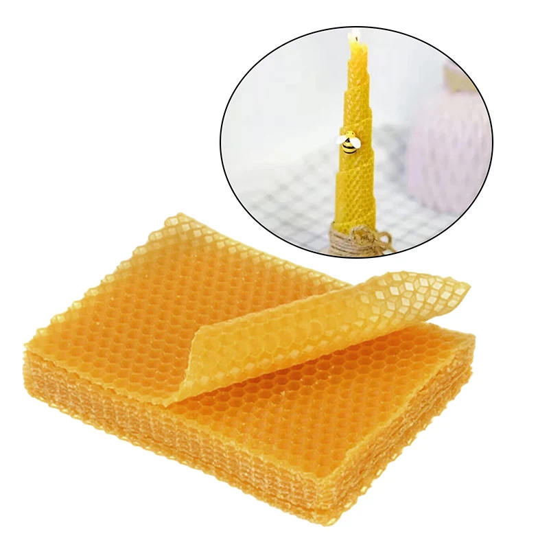 10Pcs Bee Wax Foundation Bee Hive Wax Frames Base Sheets Bee Comb Honey Frame Beeswax Sheets Beekeeper Equipment DIY Supplies