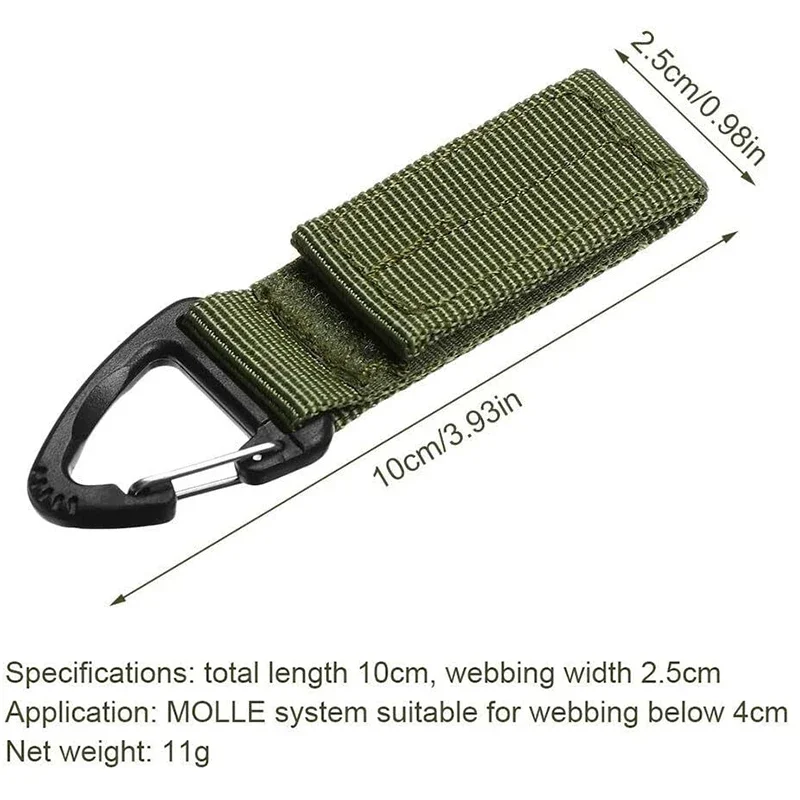 Outdoor Tactical Nylon Webbing Backpack Hanging Buckle Keychain Gadgets Snap Olecranon Hook Multifunction Tool Molle Belt Gear