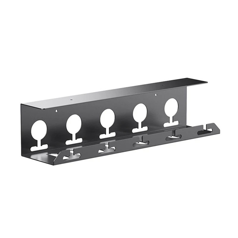 

No Drilling Sturdy Under Desk Cable Management Metal Cable Tray Under Desk With Clamp Power Strip Cord Holder Rack Stand