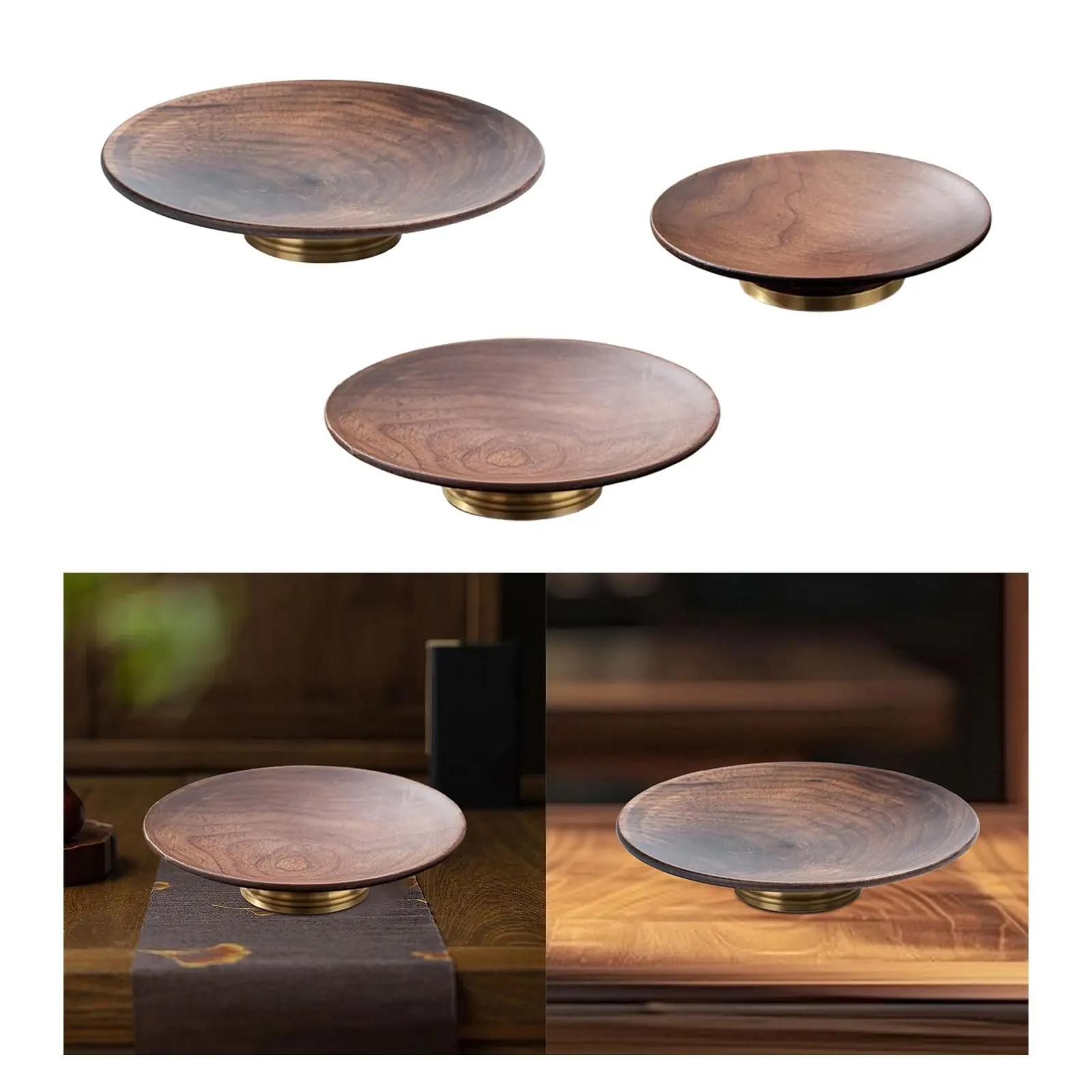 Wooden Serving Tray with Feet Dessert Platter for Kitchen Bedroom Restaurant