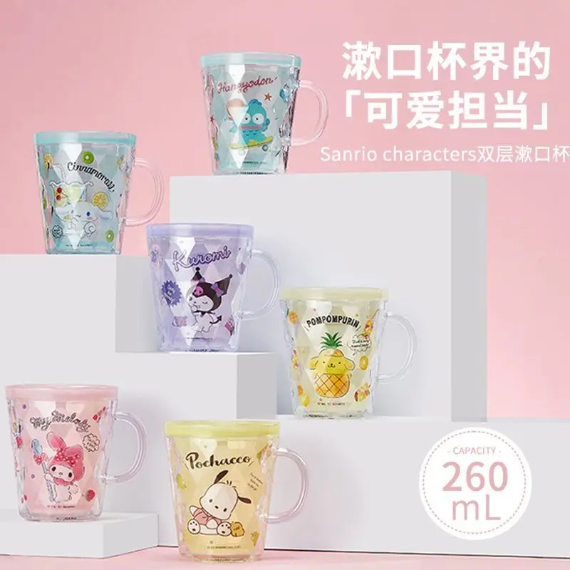 New Sanrio Hangyodon Kuromi My melody cute kawaii anime character double layer mouthwash cup creative simple cartoon wash cup