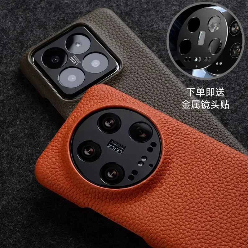 Melkco Custodia in vera pelle al 100% per Xiaomi 14 13 Ultra Pro 5G Custodia di lusso premium con protezione per fotocamera Custodia in pelle di