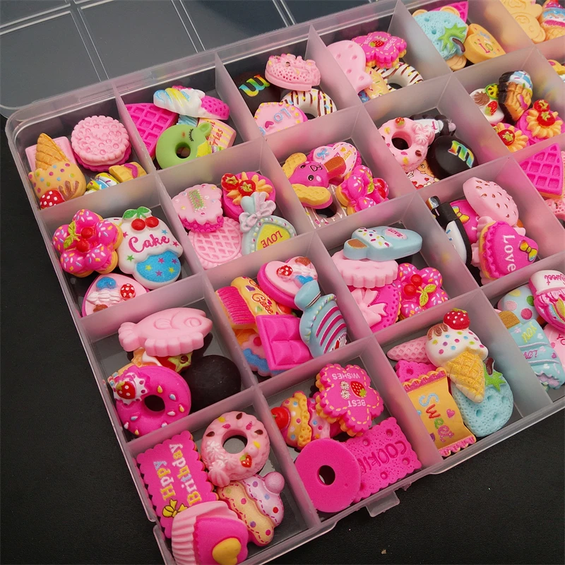 30/50Pcs Mix Resin Nail Charms 3D Lollipop/Rainbow Donuts/Candys/Bear Acrylic Cartoon Nail Art Decoration DIY Kawaii Nail Parts