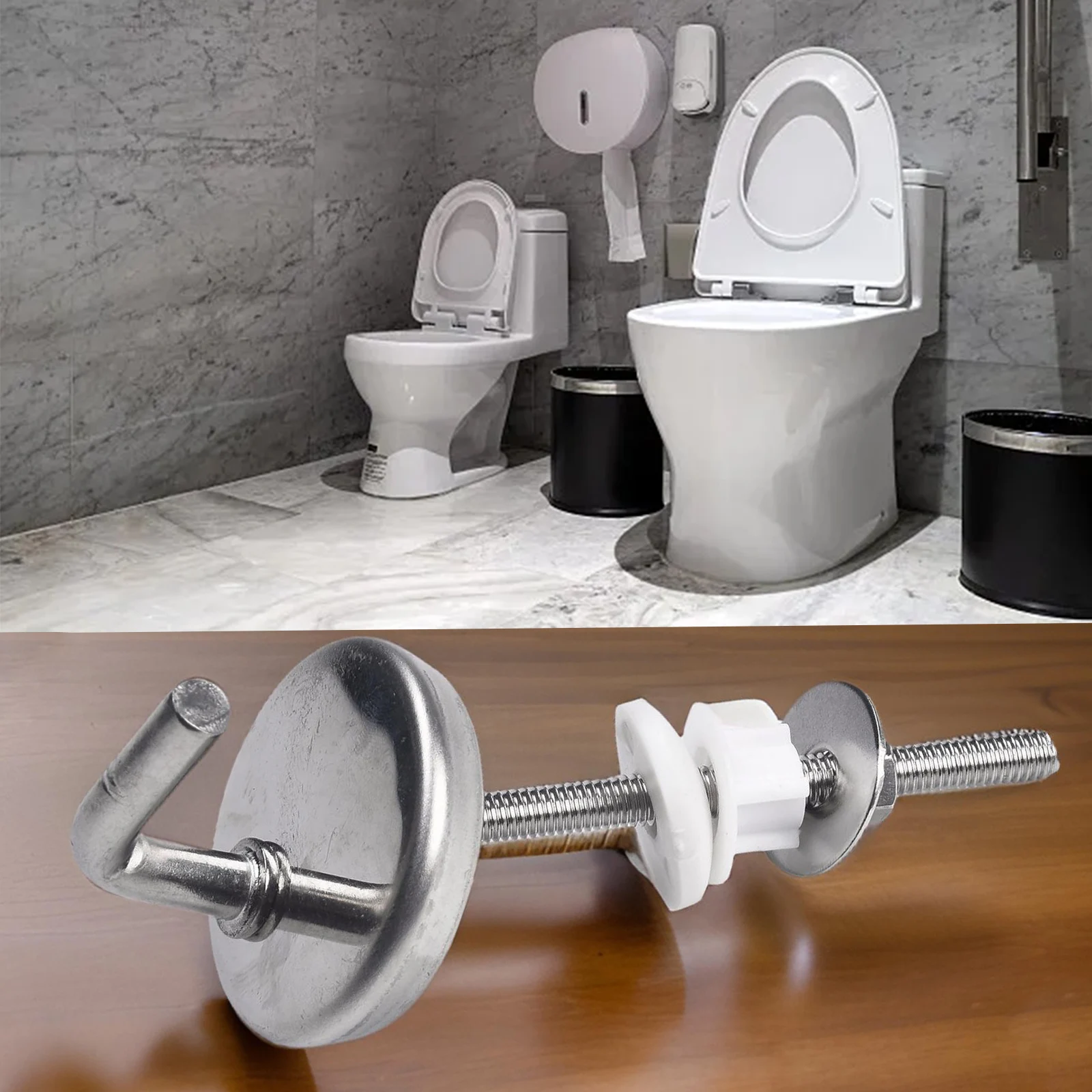 2pcs Toilet For Seat Hinge No Noise Stainless Steel Seat Hinge With Mounting Accessory Home Bathroom Hardware Accessories