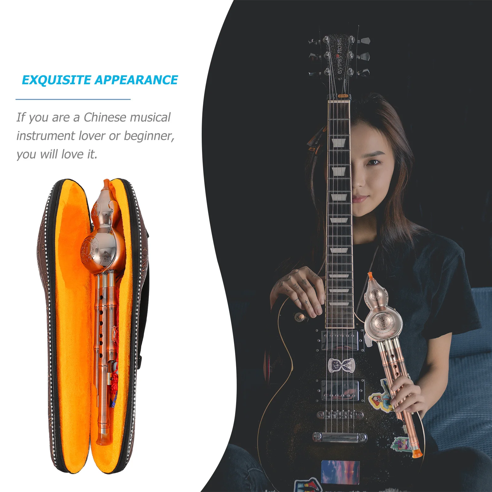 

1Set Classic Gourd Musical Instrument Chinese Style Bow Knot Decorated Suitable for Beginners and Enthusiasts Cucurbit Flute