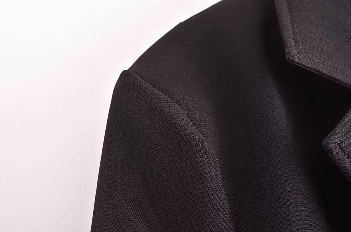 Dave&Di Autumn British Fashion High Street Girls Black  Short Suit Jacket Simple Casual Blazers Women Tops
