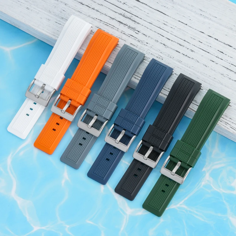 Liquid Silicone Strap for Swatch X Blancpain Fifty Fathoms Men Waterproof Diving Five Oceans Rubber Watch Band Bracelet 22mm