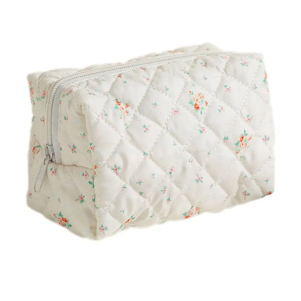 

Portable Flower Printed Cosmetic Bag Large Capacity Travel Organizer Makeup Bag Storage Bag
