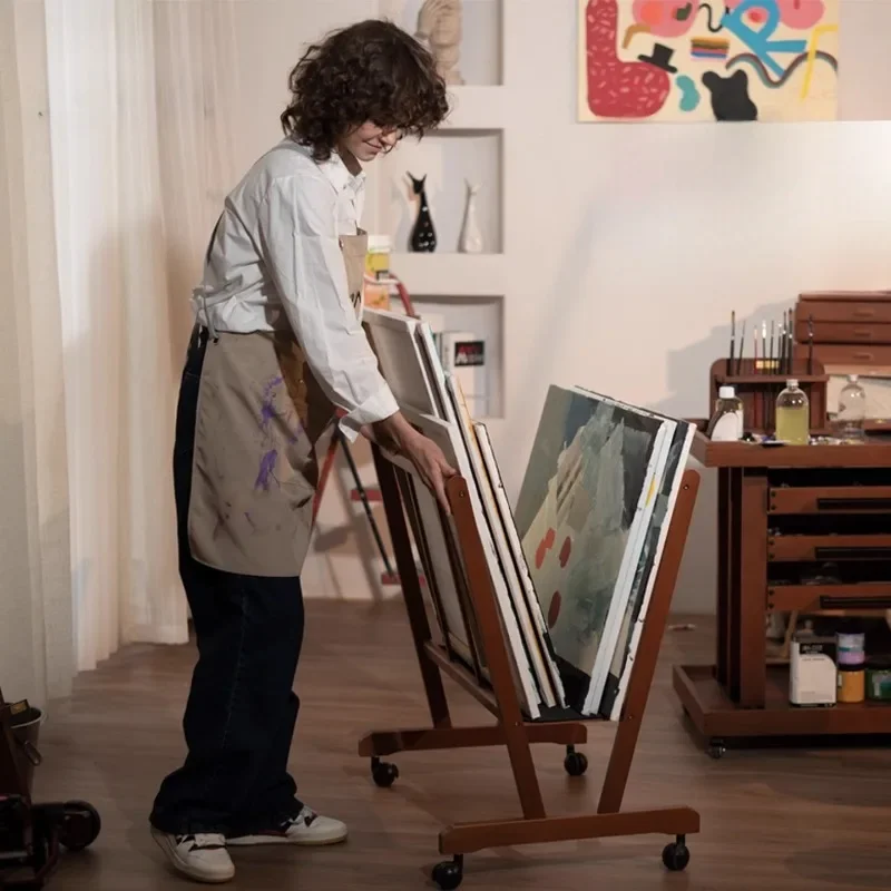 Black walnut painting tools, studio oil painting easel, drying easel, drying rack