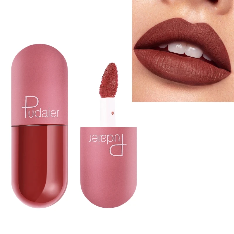 Matt Flüssigen Lippenstift Nette Kapsel Matte Tinte Wasserdicht Lange Dauert/Nicht-Stick Tasse, Kuss-proof, lip Gloss Schönheit Lippen Make-Up